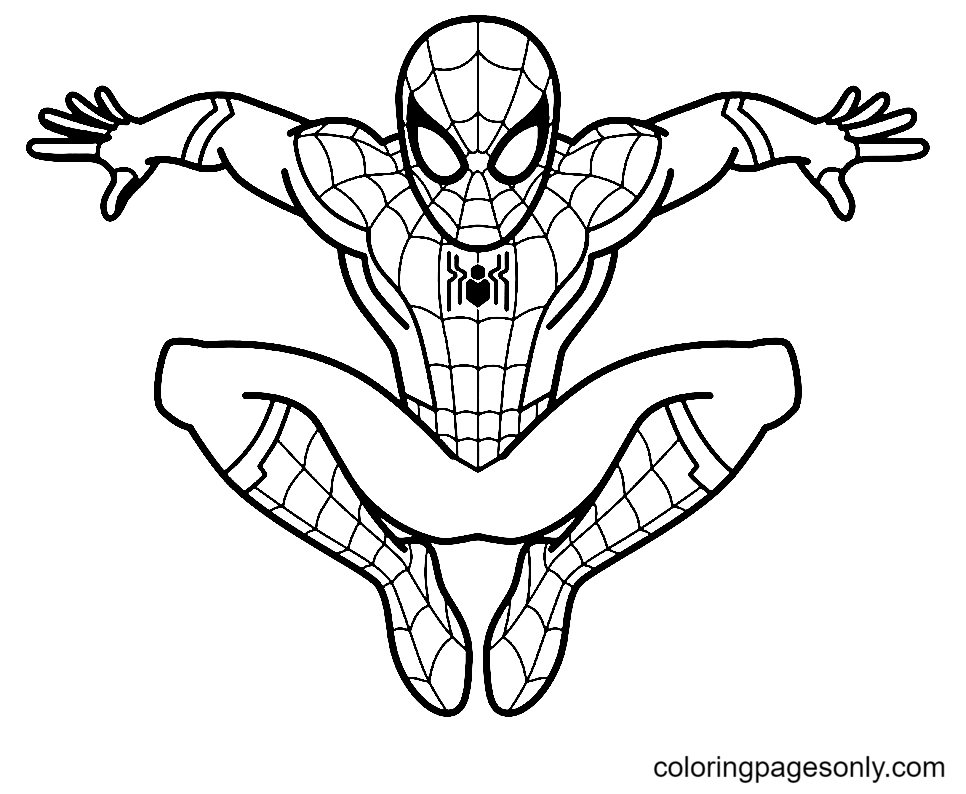 Spiderman Cool Coloring Page  Turkau