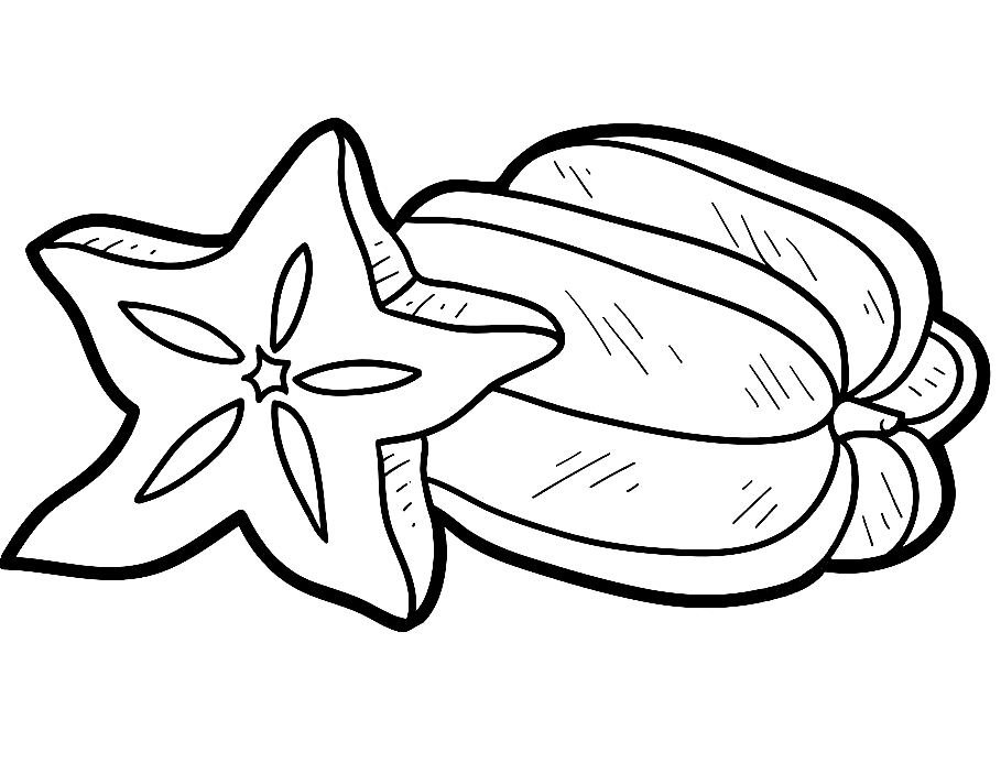 Star Fruit Coloring Page
