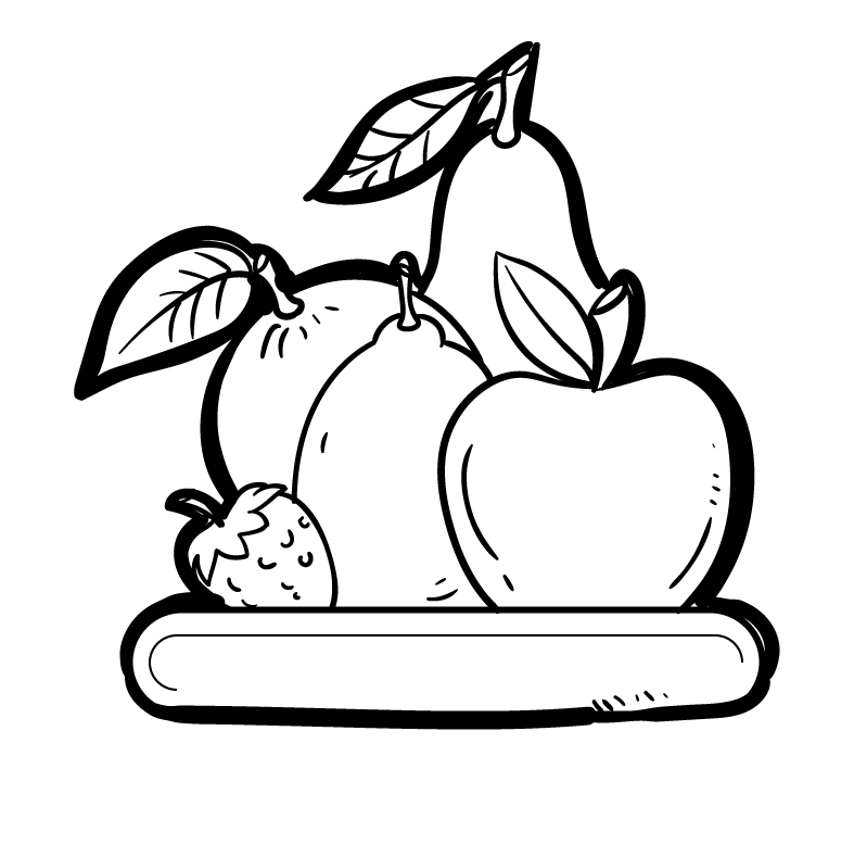 Aardbei, Appel, Sinaasappel, Peer en Citroen van Apple