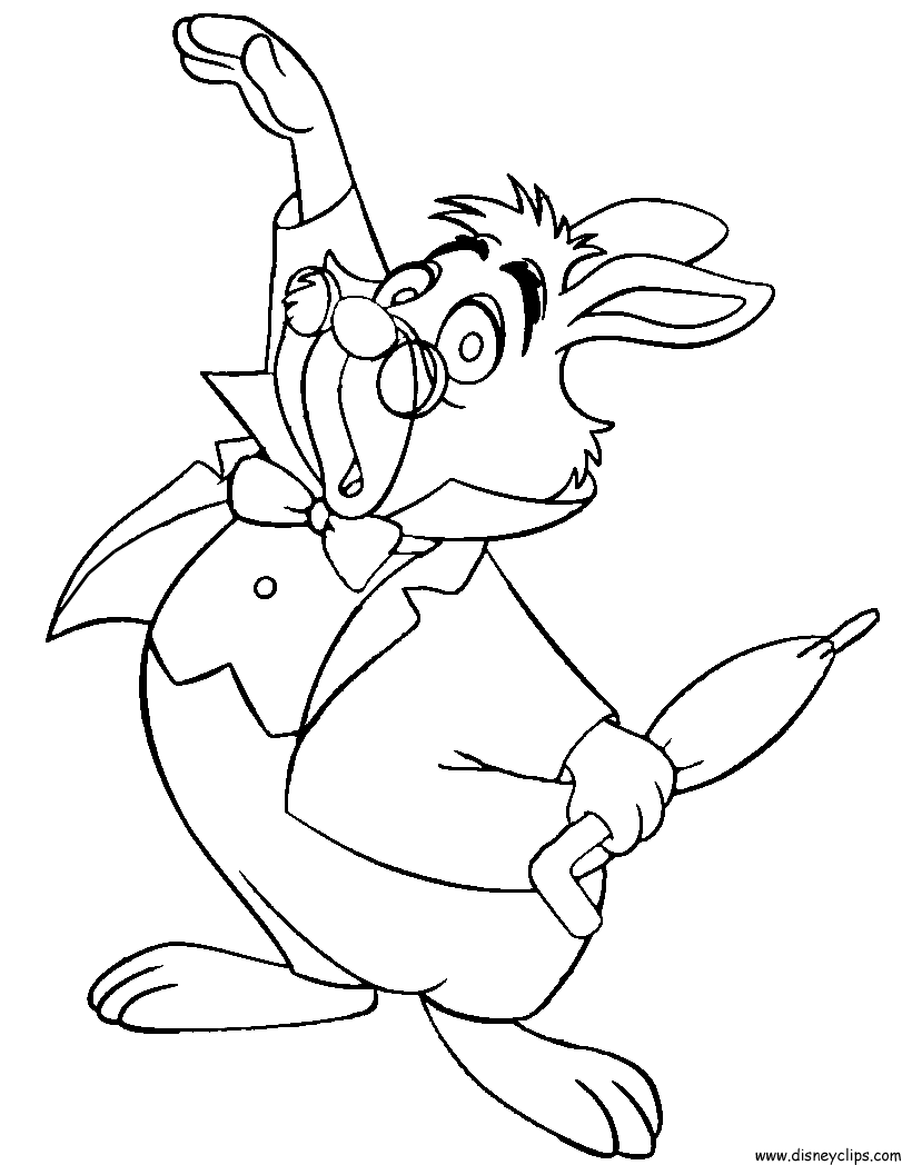 The White Rabbit Coloring Pages