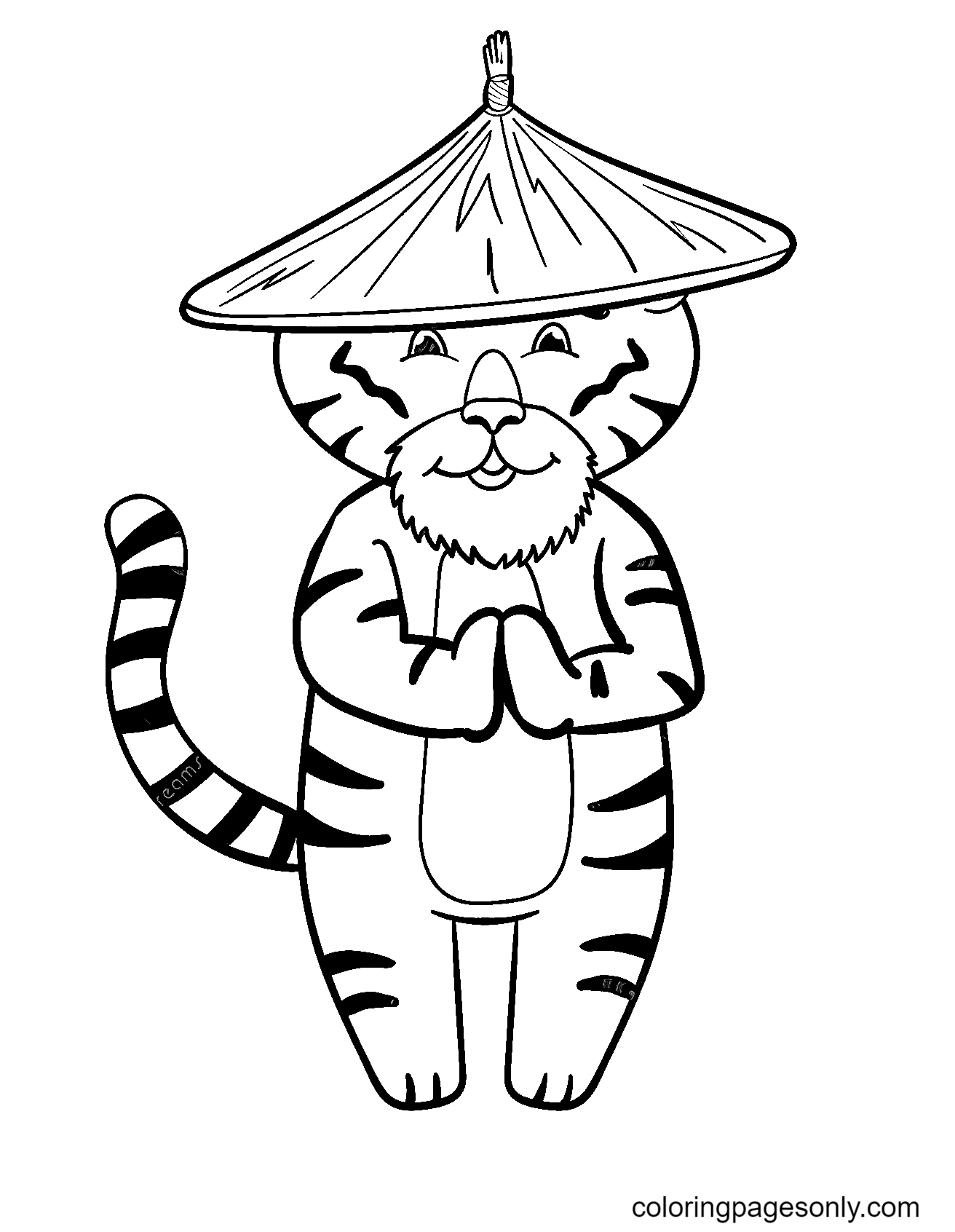 Tiger New Year 2022 Coloring Page