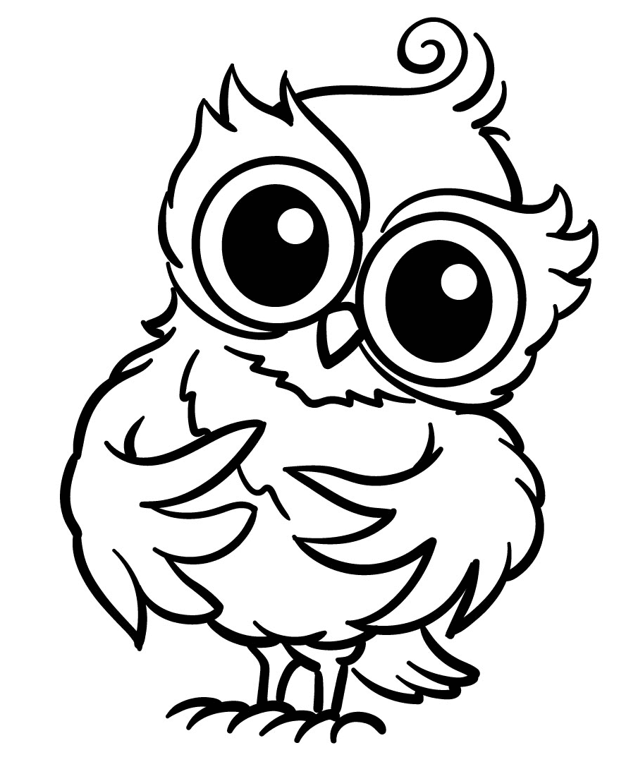 Tiny Owl Coloring Pages