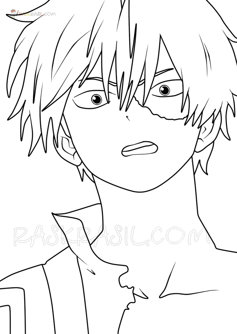 Todoroki In My Hero Academia Coloring Pages