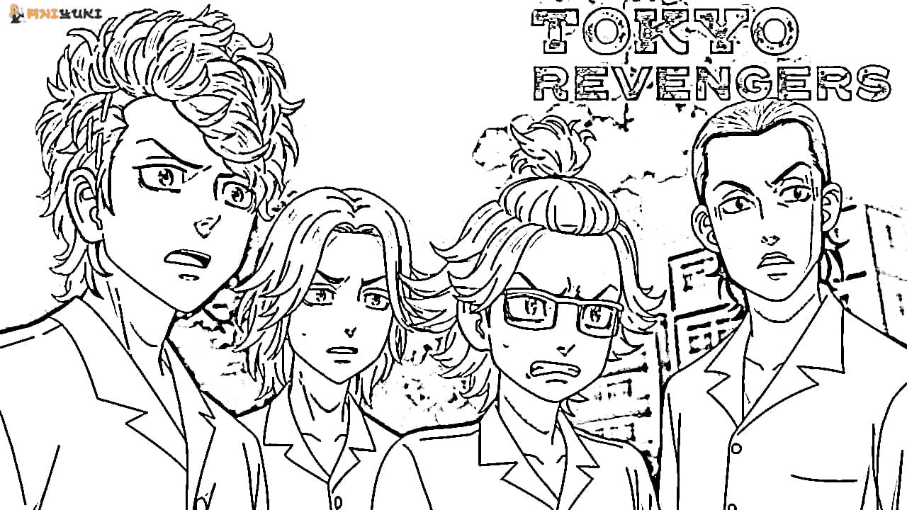 Tokyo Revengers Main Characters Coloring Page