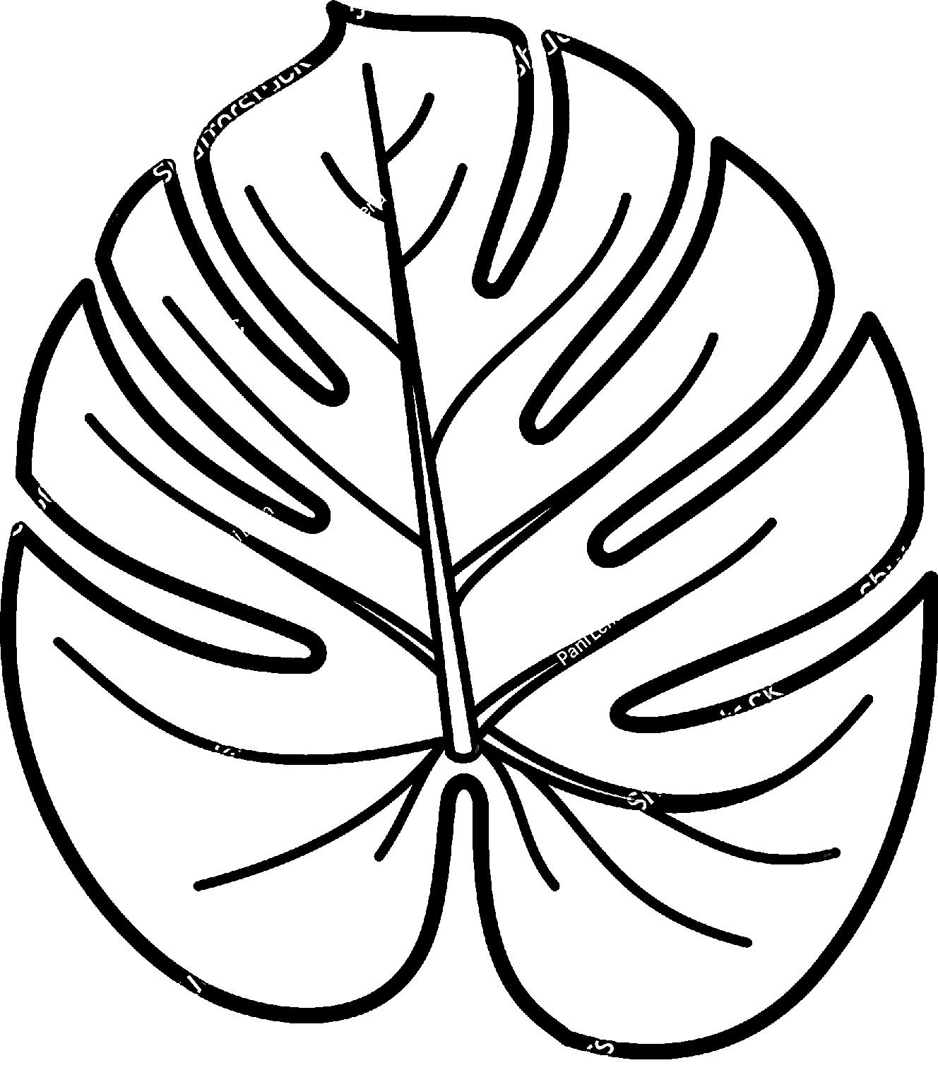 Tropical Leaves Coloring Pages