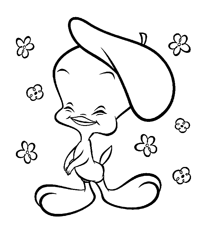 Tweety in Beret Coloring Pages