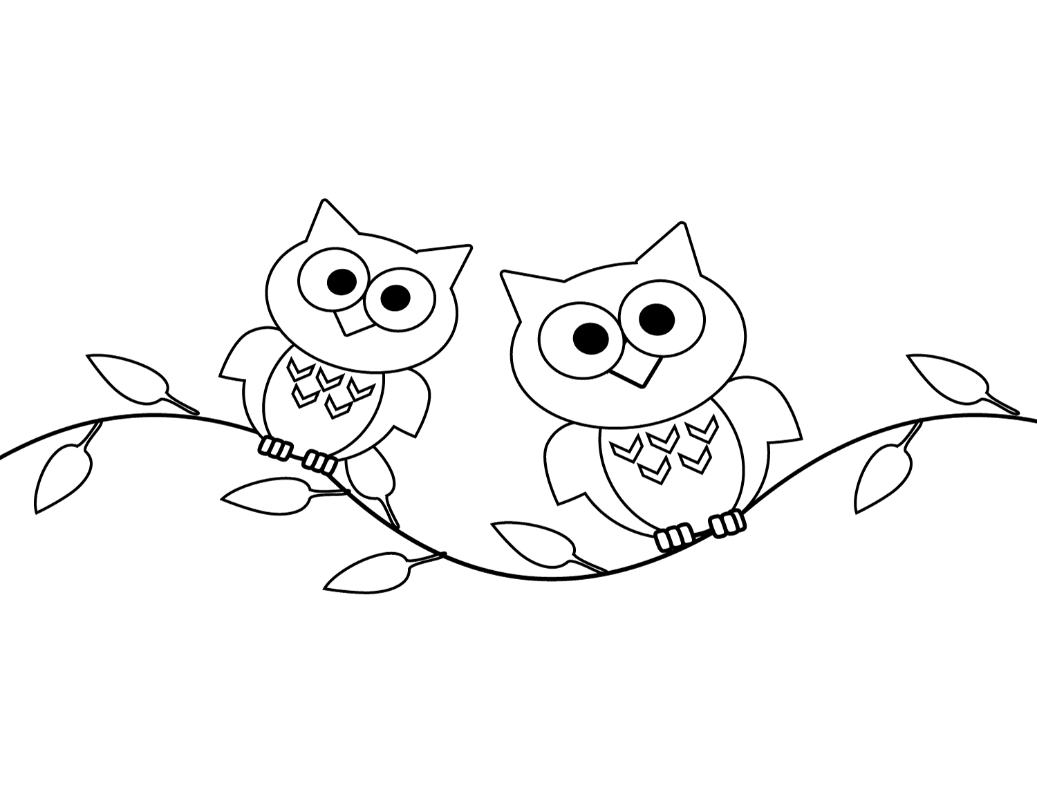 Zwei Eulen auf dem Baum von Owl