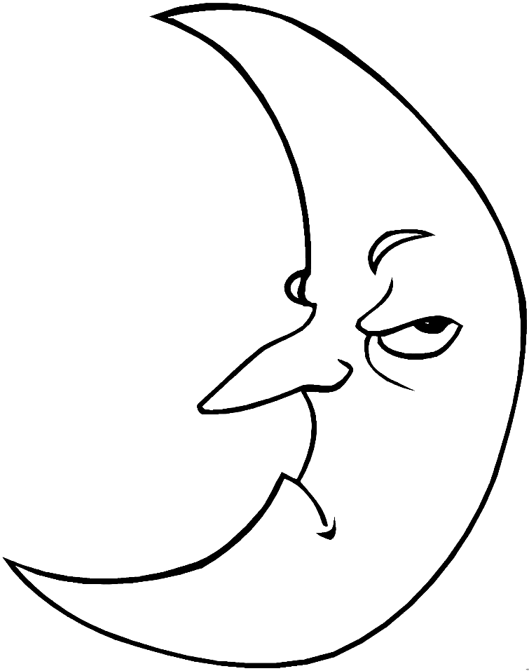 Unhappy Moon Coloring Pages