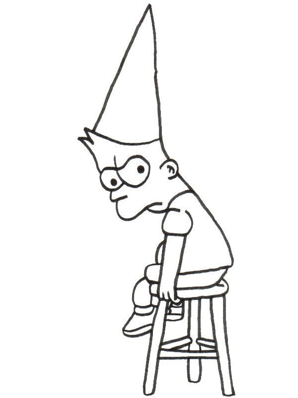 Upset Bart Coloring Page