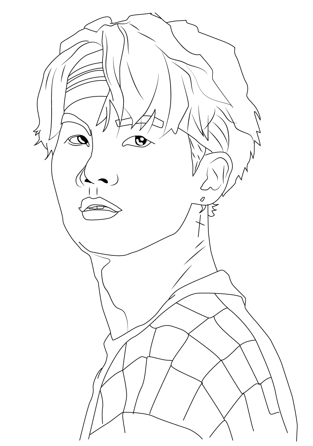 V from BTS Coloring Pages