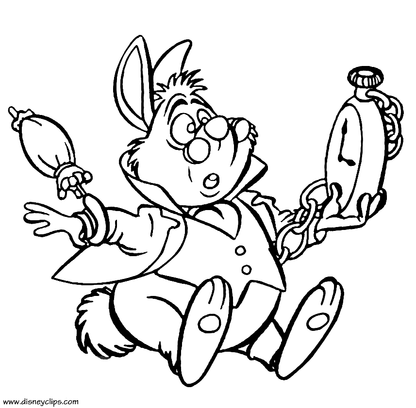 White Rabbit Coloring Pages