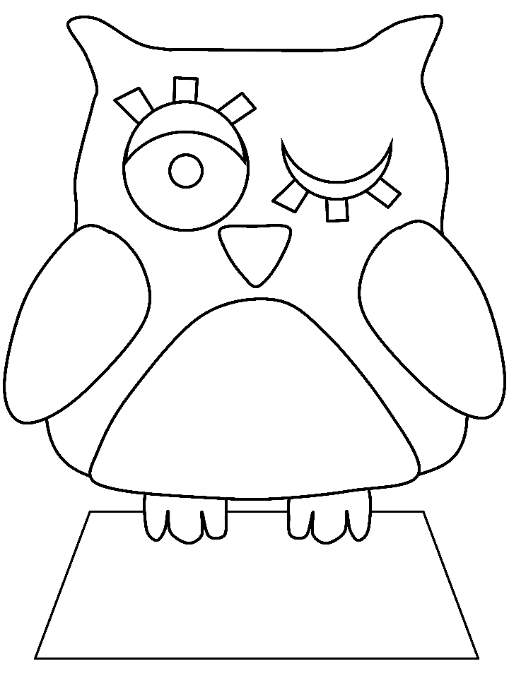 Winking Owl Coloring Pages