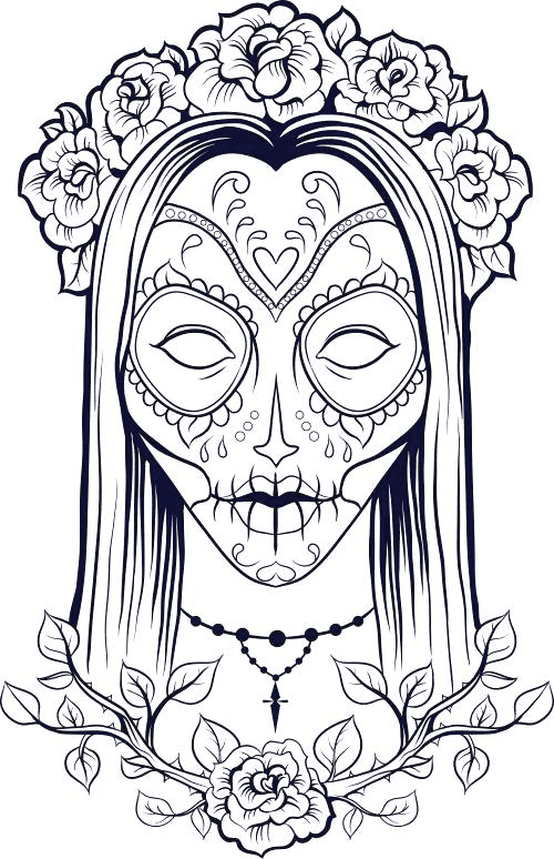 Woman Skull Coloring Page