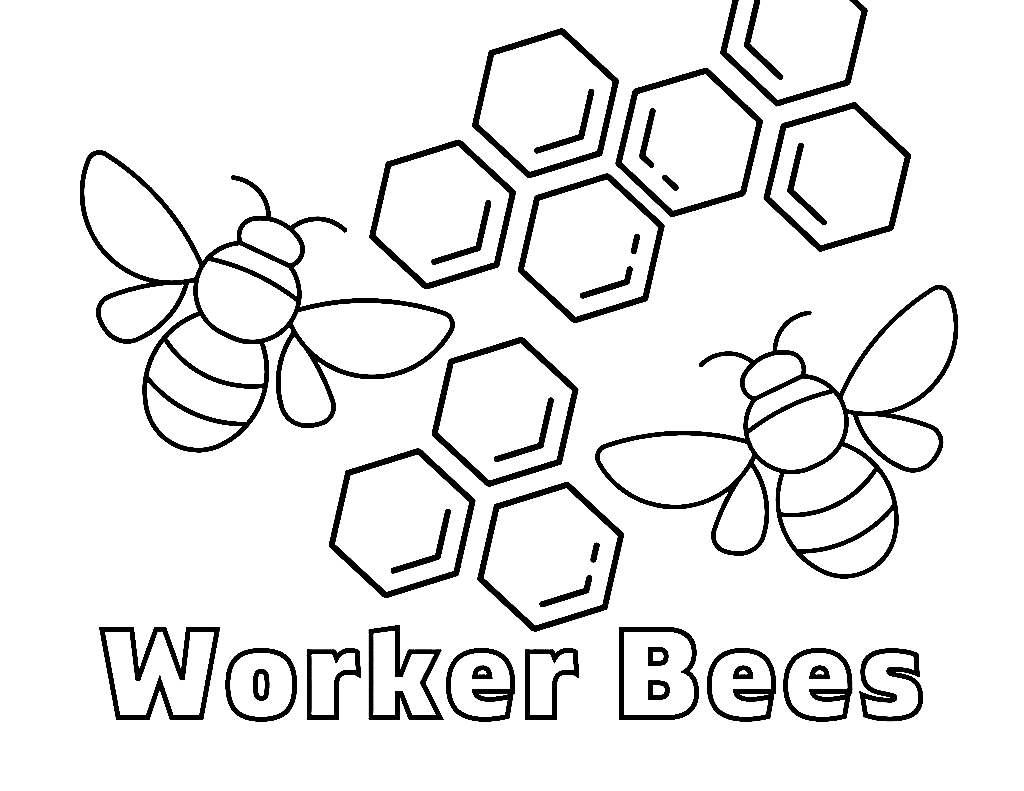 Pagina da colorare delle api operaie