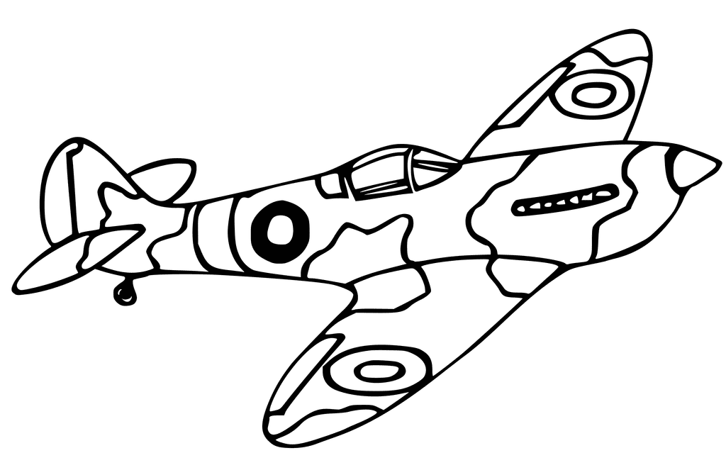 World War 2 Fighter Airplane Coloring Page