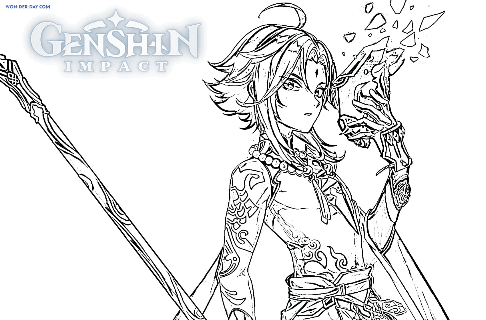 Xiao Coloring Page