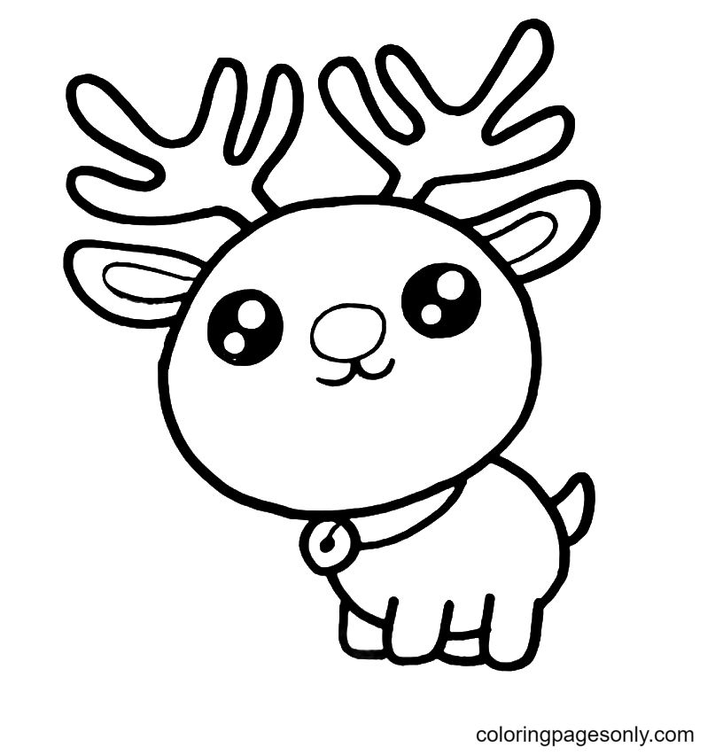Xmas Rudolph Coloring Pages
