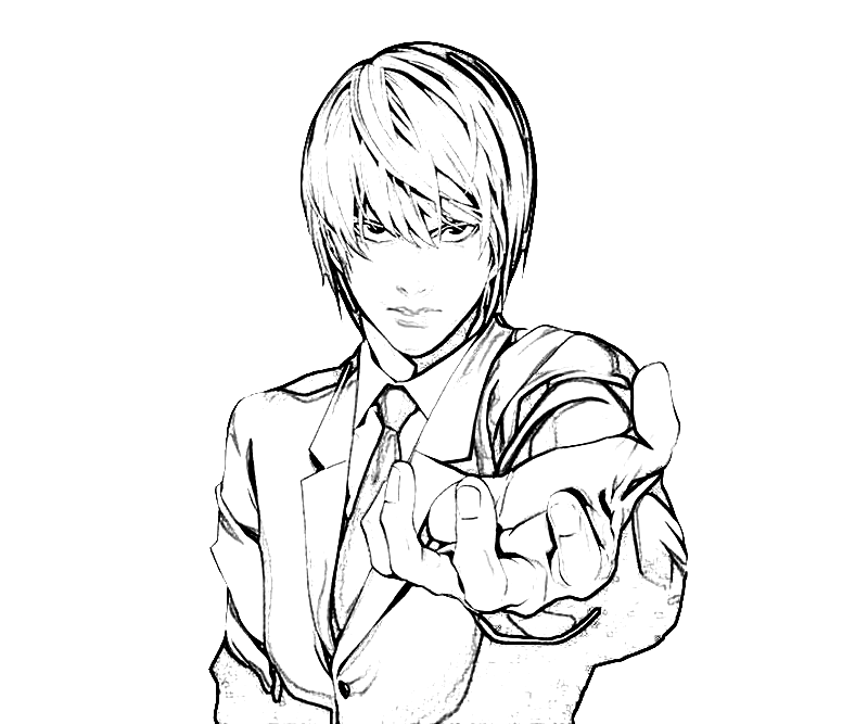 Yagami Light Death Note Coloring Page