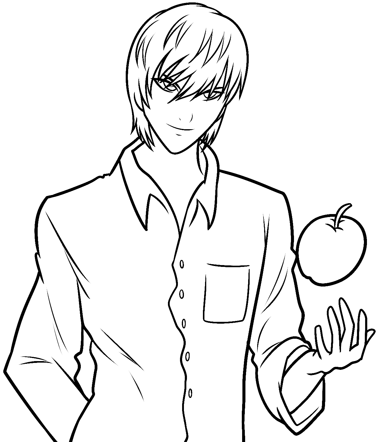 Yagami with Apple Coloring Page