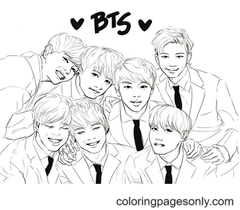 BTS Coloring Page