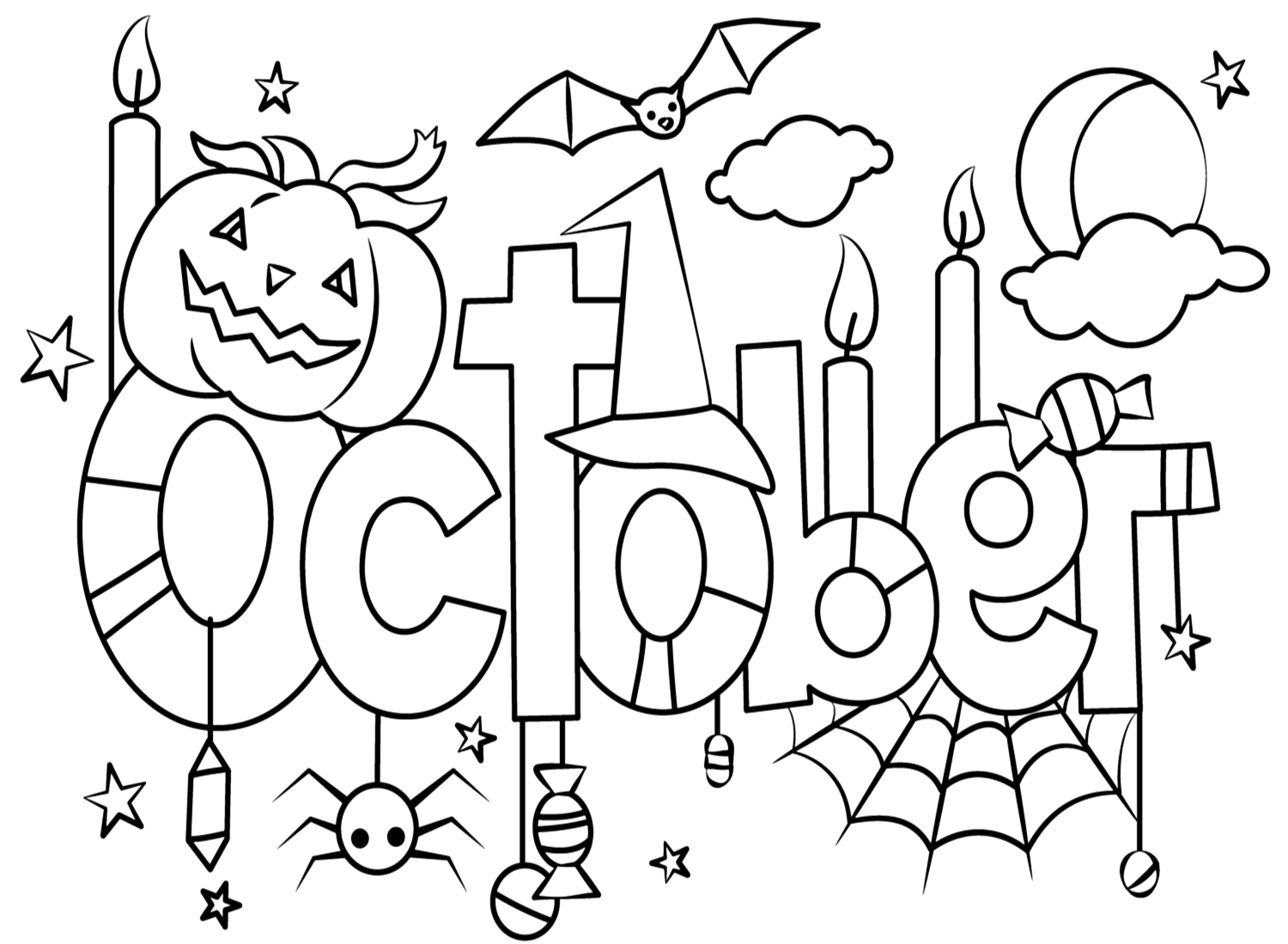 October In Fall Season Coloring Pages