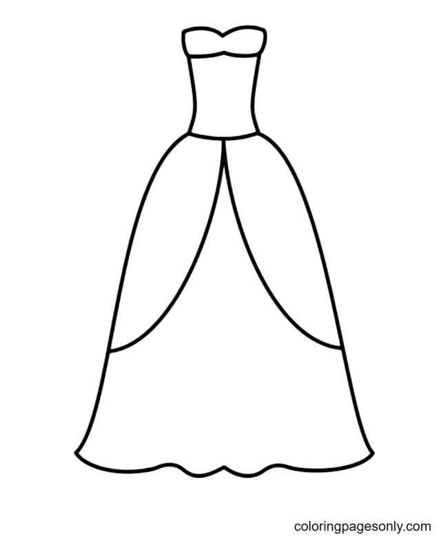 A Beautiful Dress Coloring Page - Free Printable Coloring Pages