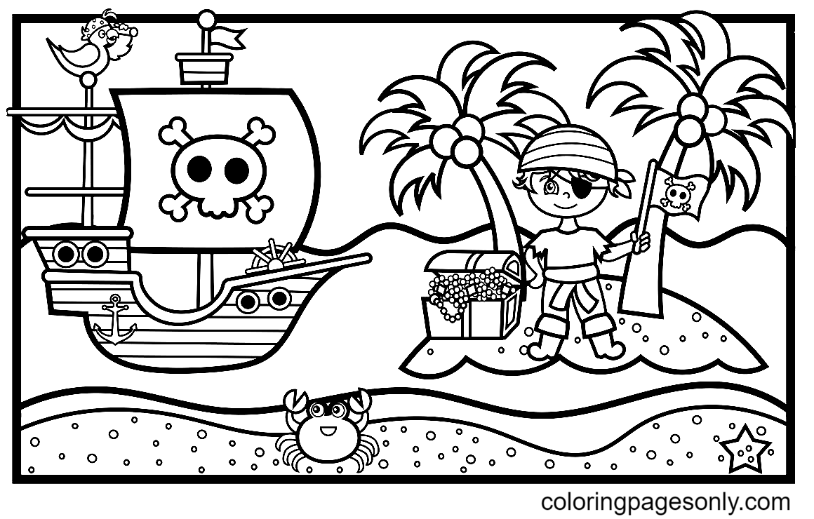 Un bateau pirate pour les enfants de Pirate