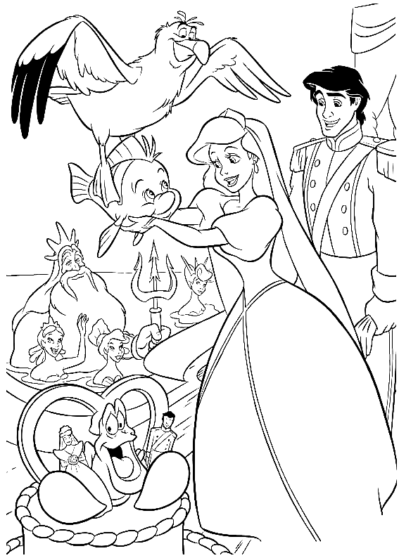 El día de la boda de Ariel y el príncipe Eric de La Sirenita
