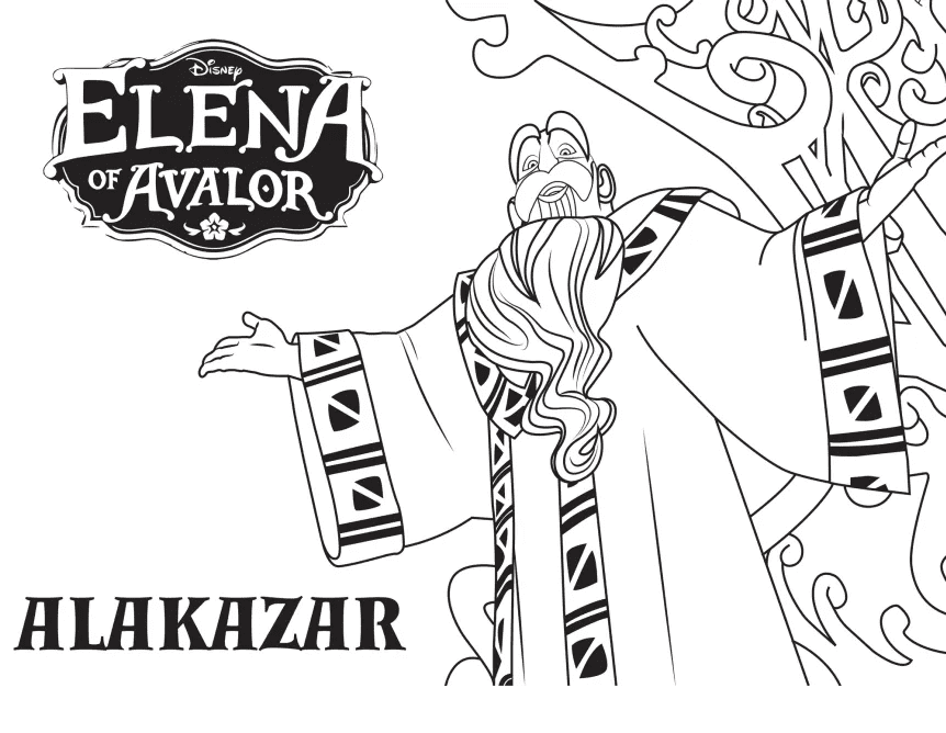 Alakazar – Elena of Avalor Coloring Page