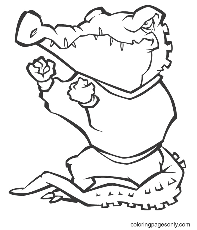 Alligator Mascot Coloring Page