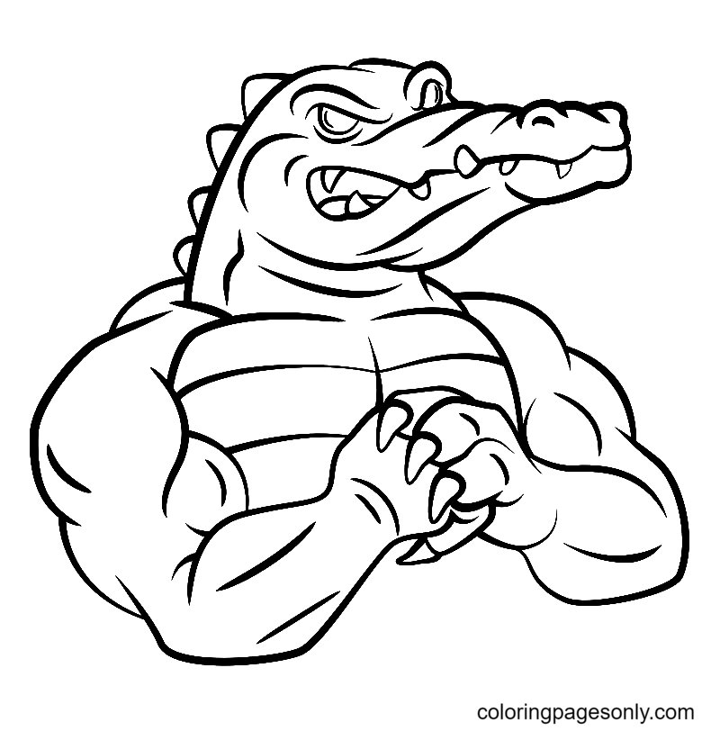 Alligator Strong Coloring Page