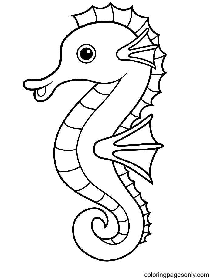 Amazing Seahorse Coloring Page