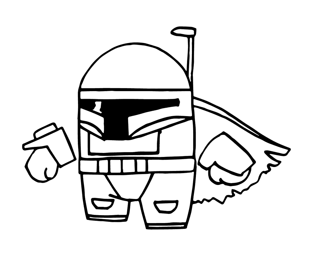 Among Us Boba Fett Star Wars Coloring Pages