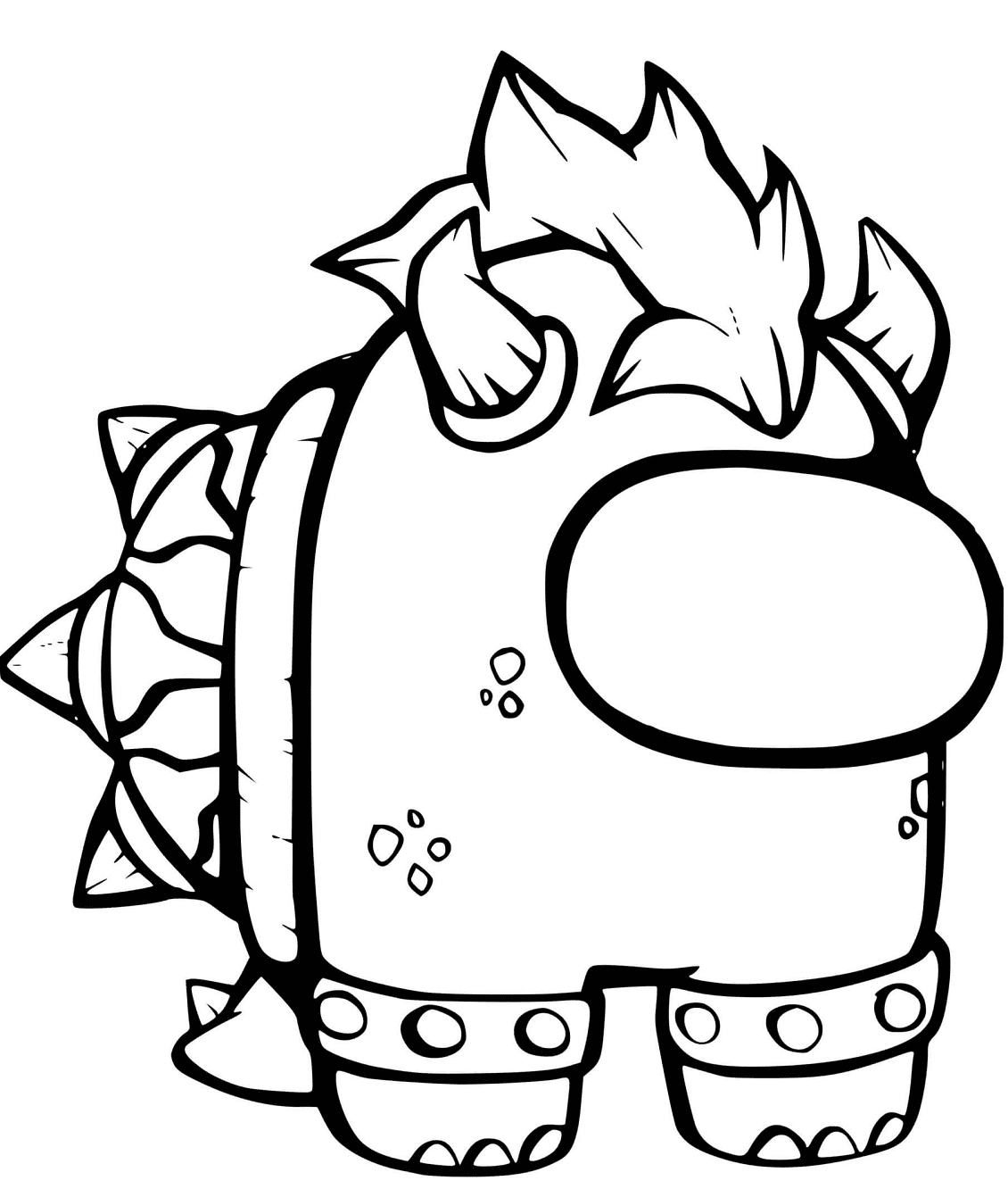 Among Us Bowser Coloring Pages