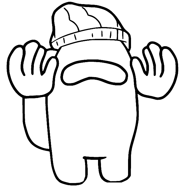 Among Us Gloves Coloring Page