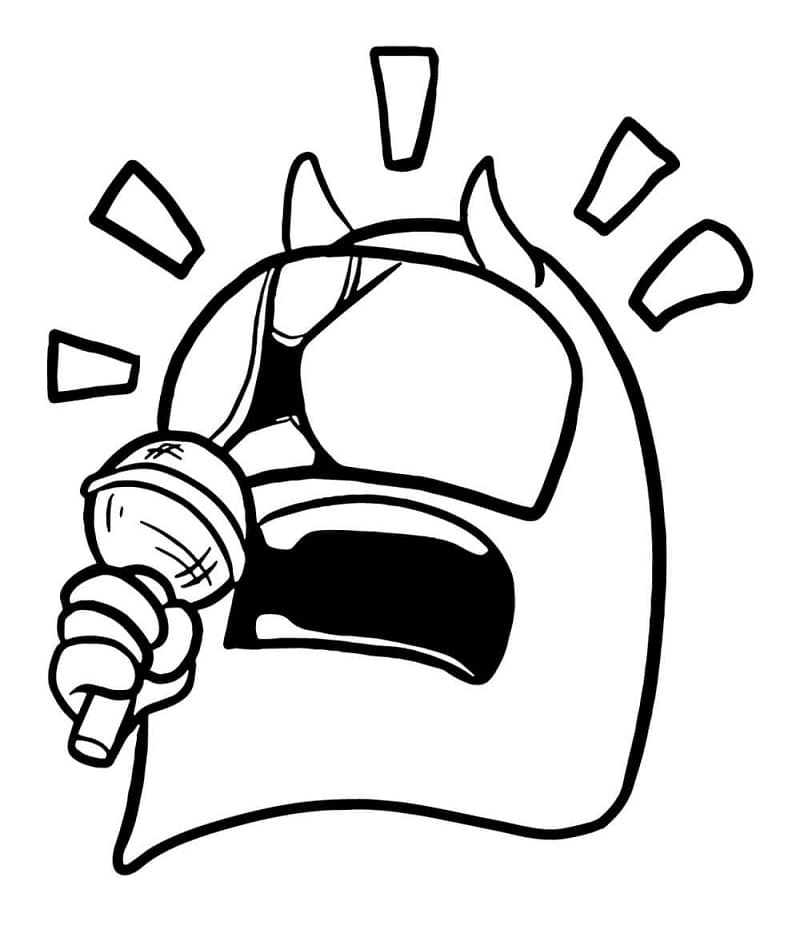 Among Us Singing Coloring Pages