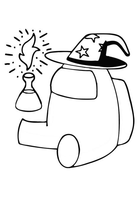 Among Us Wizard Coloring Pages