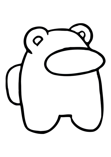 Among Us in Bear costume Coloring Pages