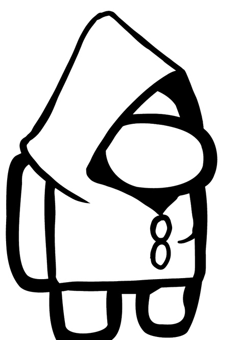 Among Us in a hooded suit Coloring Pages