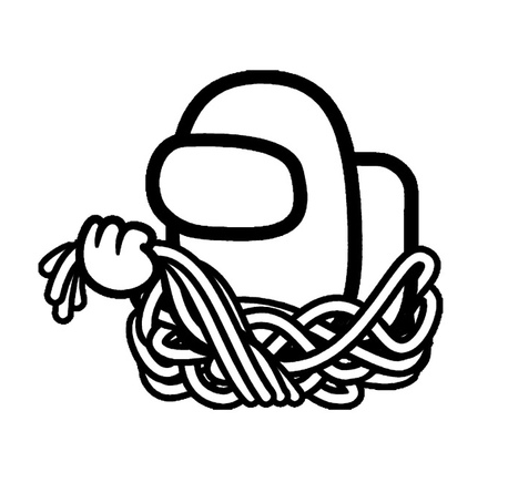Among Us with Rope Coloring Page