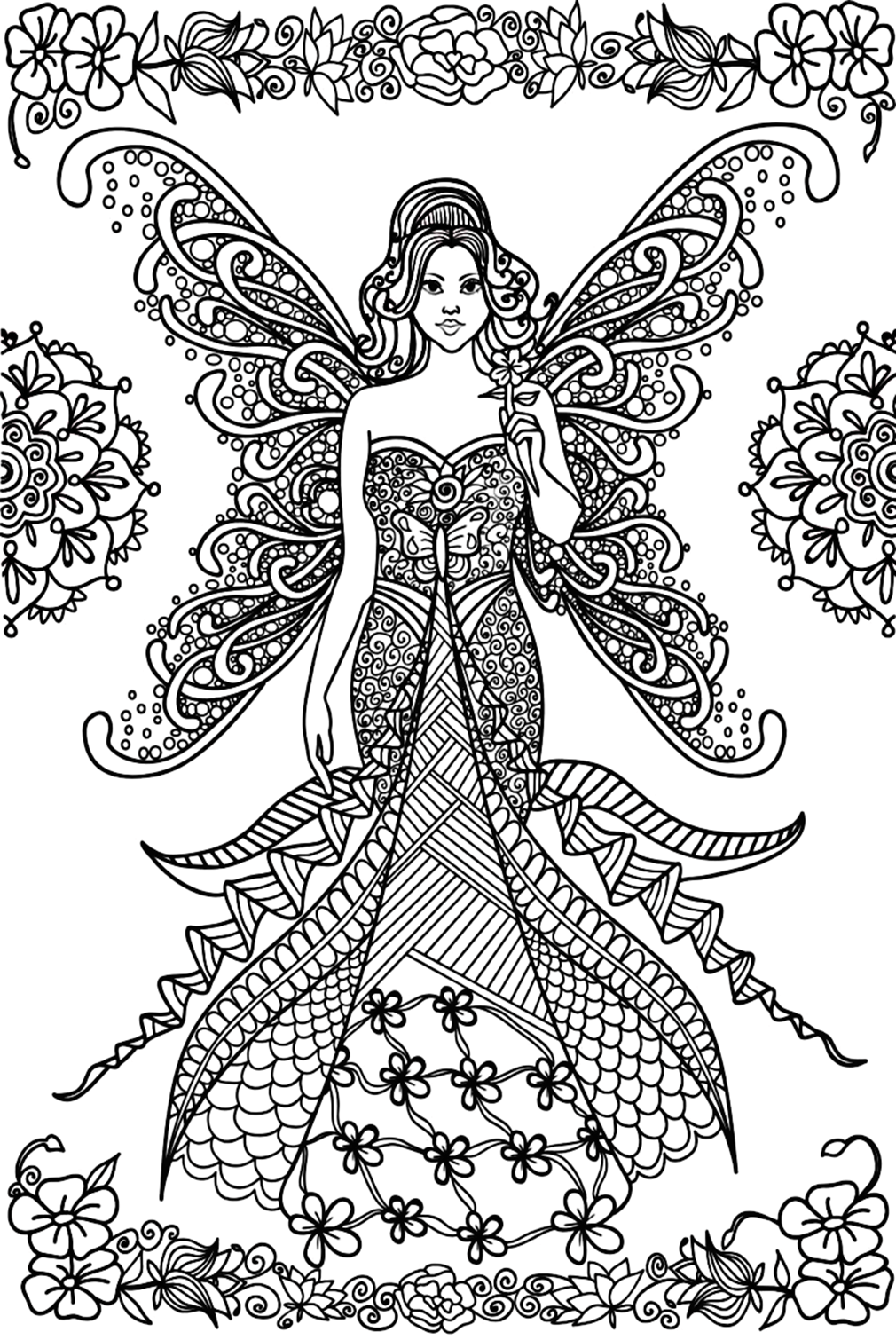 Angel With Butterfly Wings Coloring Pages