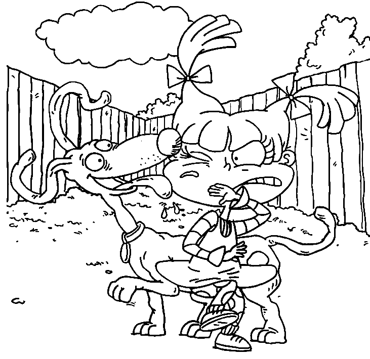 Angelica with Spike Coloring Page