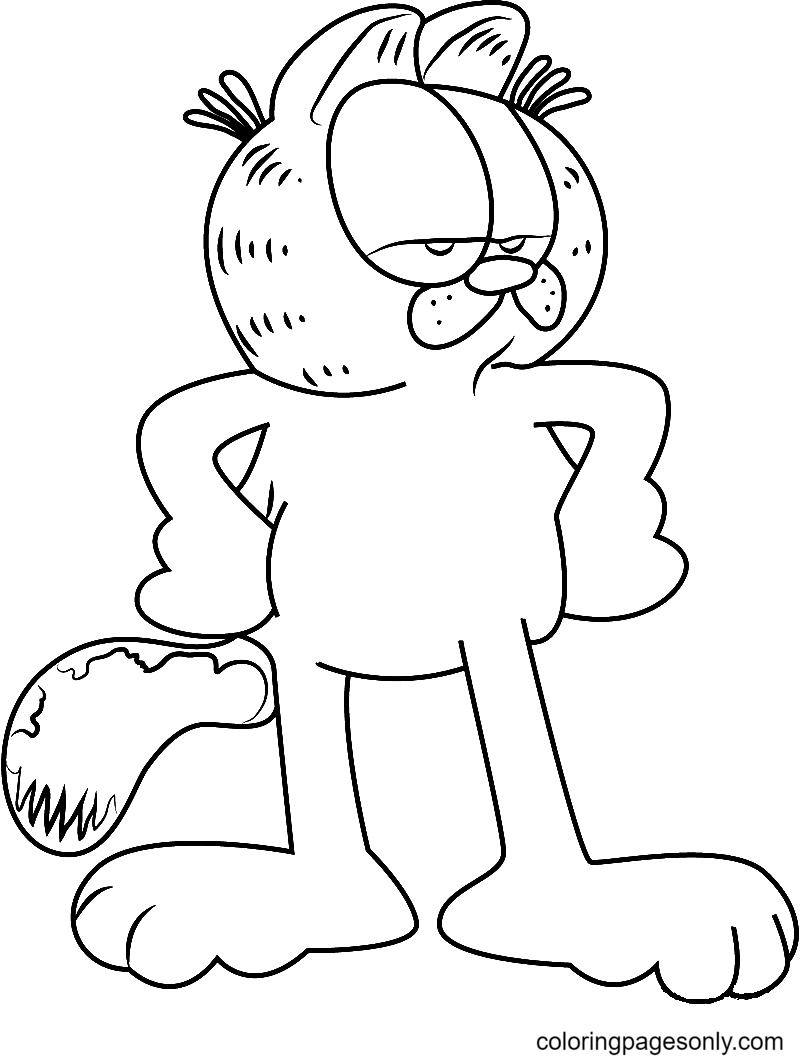 Angry Garfield Coloring Page