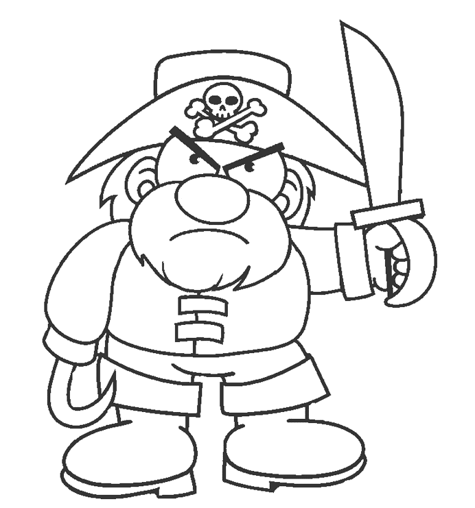 Angry Pirate Coloring Page
