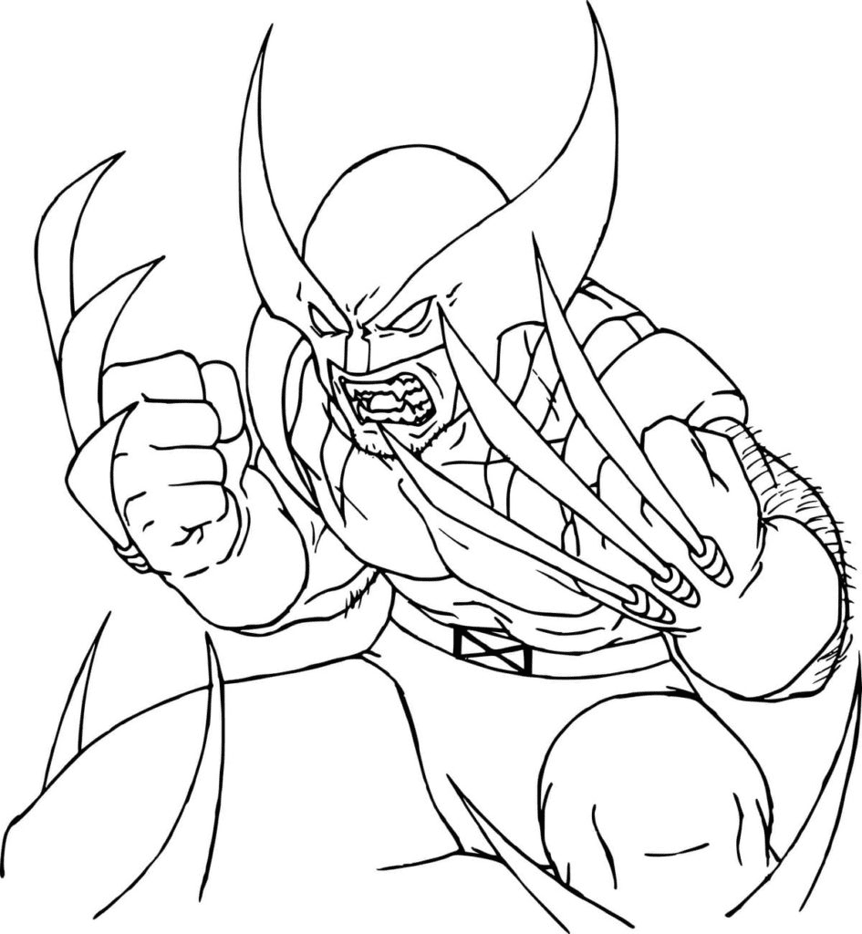 Angry Wolverine Coloring Page