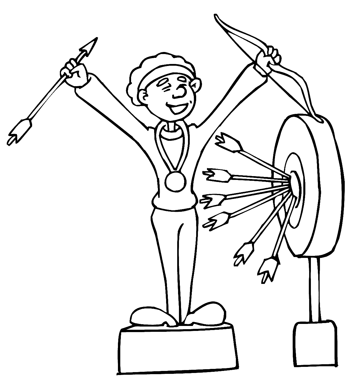 Archery Competition Winner Coloring Page