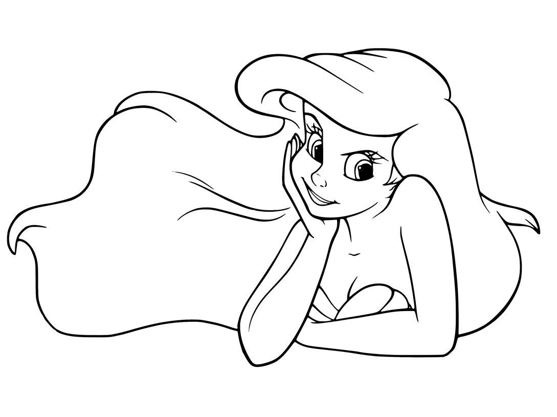 Ariel Looking Rebellious Coloring Page