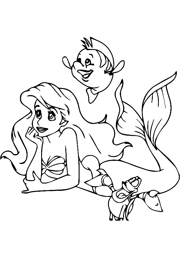 Ausmalbilder Ariel die kleine Meerjungfrau