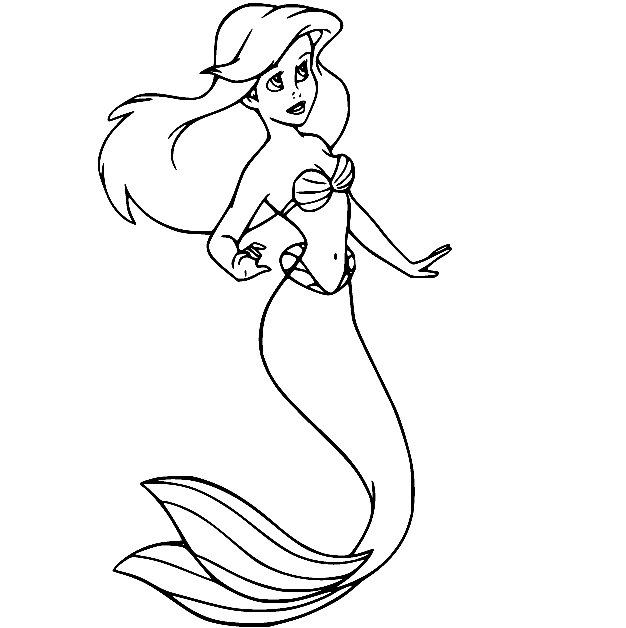 Ariel the Little Mermaid Coloring Page