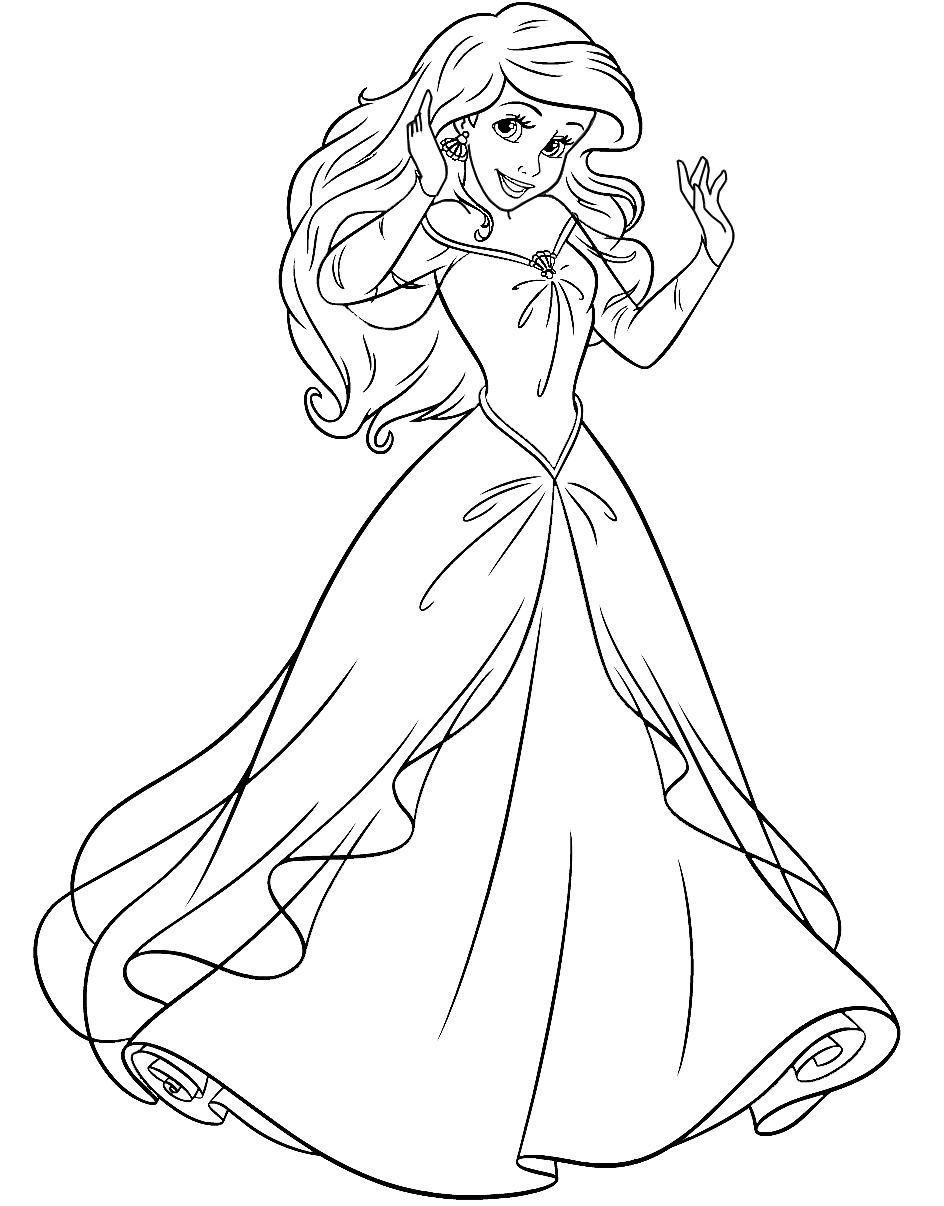 Ariel con un vestido de Ariel